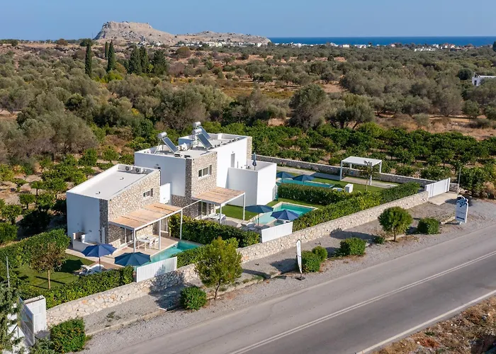 Ossiano Pool Villas,heating Pool, 2 Min Drive To & 10 Min To Lindos Haraki